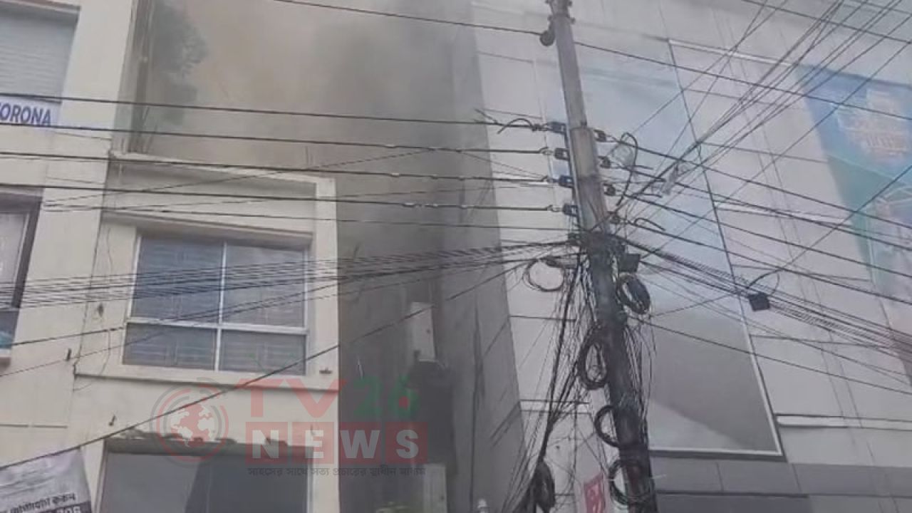 ধানমন্ডিতে এপেক্স ভবনে আগুন