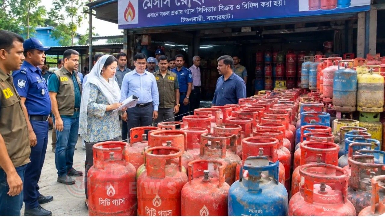 লাইসেন্সে ৪০, মজুত ২,০৪২ সিলিন্ডার—চিতলমারীতে মালিকের কারাদণ্ড