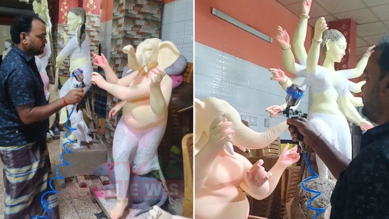 ব্যস্ত দিন কাটছে প্রতিমা শিল্পীদের