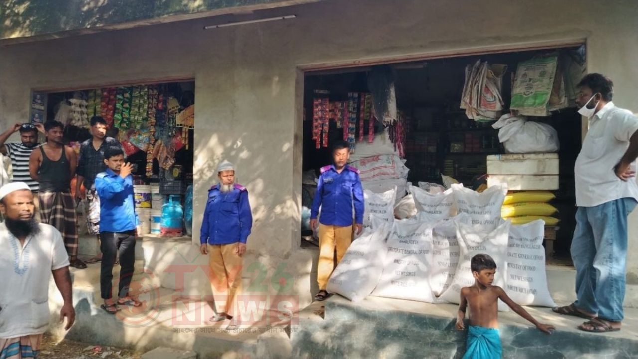 বিএনপি নেতার শ্যালকের দোকানে মিলল সরকারি চাল